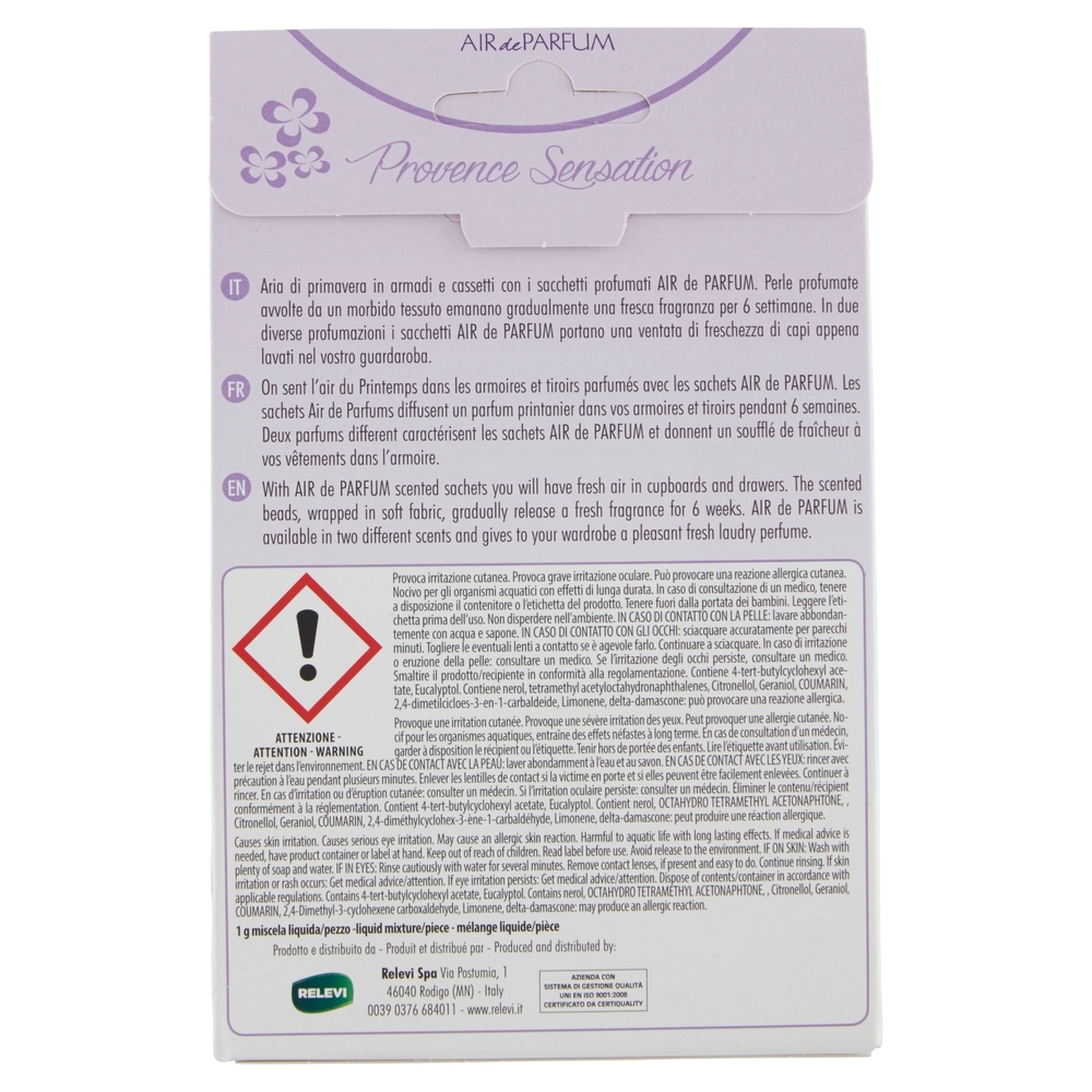 Relevi Air de Parfum Sacchetti Profumati Provence Sensation 3 pz